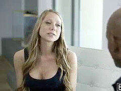 デカチン, 黒人, フェラチオ, イく瞬間, 顔射, 下着, ストッキング