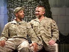 Black Army Stud Gets Restrained By Master