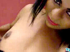 Amateur, Americano, Negro, Ébano, Pajearse, Lencería, Transexual, Solo