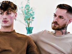 Zwart, Pijpbeurt, Zwart, Sperma in gezicht, Homo, Orgie, Doordringend, Tatoeage