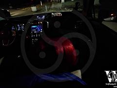 Amateur, Asiático, Mamada, Coche, Corrida, Sexo duro, Al aire libre, Público