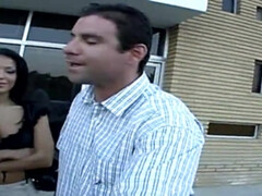 Pijpbeurt, Rondborstig, Gek, Man die toekijkt, Sperma shot, Sperma in gezicht, Latijnse vrouw, Vrouw