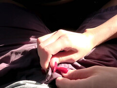 Американки, Большие сиськи, Брюнетки, В машине, Член, Мастурбация, От первого лица, Киски