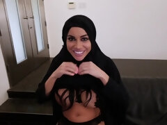 Arabic babe with big tits get exposed and fucked