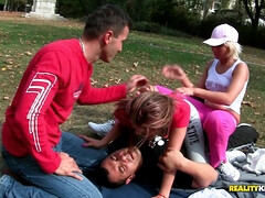 Anal, Lécher le cul, Blonde, Sucer une bite, Tir de sperme, Faciale, Groupe, Russe