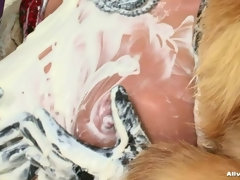 Blonde, Médecin, Femelle, Fétiche, Infirmière, Satin, Jarretelles, Mouillée