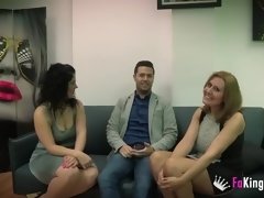 Grote mammen, Blond, Pijpbeurt, Mollig, Sperma shot, Rijpe lesbienne, Orgie, Trio