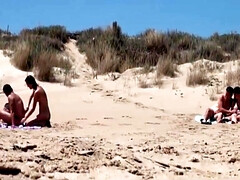 Enthousiasteling, Strand, Stel, Groepseks, Hd, Tepels, Kut duiken, Bekijker