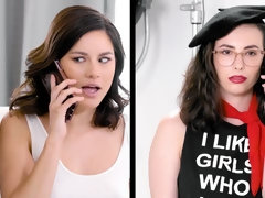 ブロンド, 茶髪の, キス, レズビアン, なめる, オナニー, オマンコ, ティーン