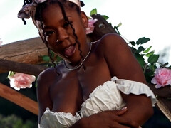 Nana, Noir ébène, Masturbation, Chatte, Solo, Adolescente, Nénés