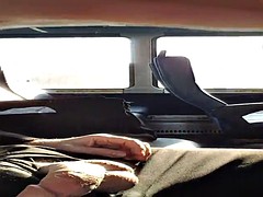 jerked off on the bus, close up cum shot