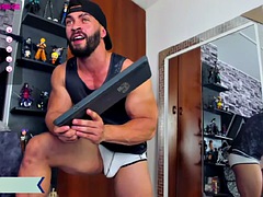 Grosser schwanz, Masturbation, Muskel, Solo