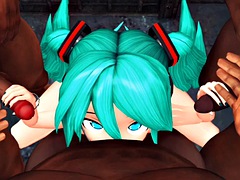 Anal, Tetas grandes, Mamada, Grupo, Pajear, Japonés, Trio, Tetas