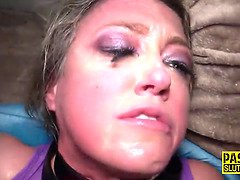 Milf in dominating threeway gets anal