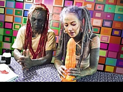 カップル, ディルド, フェティッシュ, ゴス, Hd, タトゥー, オッパイの, おもちゃ