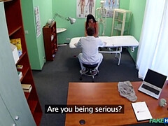 Éjaculation interne, Fétiche, Doigter, Hd, Massage, Infirmière, Bureau, Pov