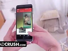Dadcrush - wrong number! nasty stepdaughter sends her stepfather nudies by error and makes him cum