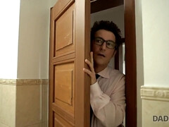 素人, ブロンド, フェラチオ, 捕まる, 爸, 剃毛, ティーン, オッパイの