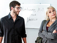 Fake-boobed hottie Sarah Vandella is enjoying hard sex so much