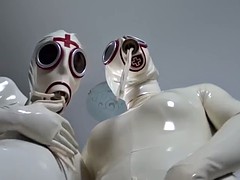 Latex pissing lesbians HD