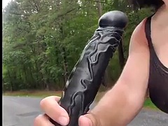 Amateur, Travestis, Gode, Lingerie, Masturbation, Mature, De plein air, Suçant