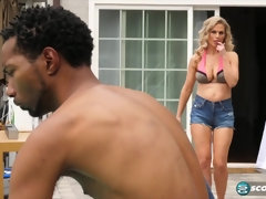 Grote lul, Sperma shot, Hardcore, Interraciaal, Moeder die ik wil neuken, Moeder, Biljart, Tieten likken