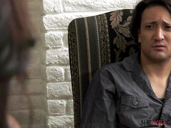 Blondine, Hardcore, Absätze, Ehemann, Küssen, Lesbisch, Muschi, Titten