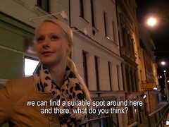 Ass In An Apartment Hallway - blonde Tonya flashes her perky tits and goes to my apartnemt to take shower