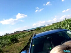 Grote mammen, Pijpbeurt, Hondjeshouding, Masturbatie, Buiten, Gezichtspunt, Openbaar, Tieten likken