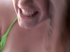 素人, ビーチ, デカパイ, ビキニ, フェラチオ, 茶髪の, ハメ撮り, 公共