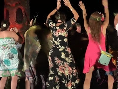 You have a great time at the luau with Jamie