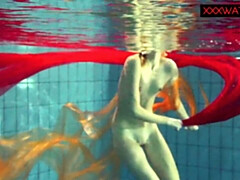 女, Hd, 小柄, プール, 公共, シャワー, オッパイの, 水中