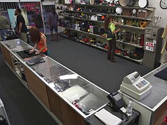 Babe in glasses pounded by pawn