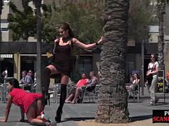 Chica, Playa, Linda, Fetiche, Latina, Al aire libre, Público, Solo