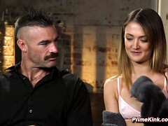 Bizarr, Fesselspiele, Braunhaarige, Spermaladung, Kehlenfick, Würgen, Rau, Titten