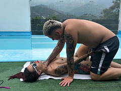 素人, カップル, ハードコア, プール