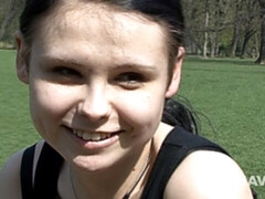 Kont, Pijpbeurt, Bruinharig, Hondjeshouding, Jurk, Buiten, Gezichtspunt, Tieten likken