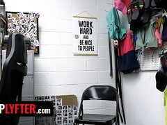 Coulisses, Sucer une bite, Attrapée, Bureau, Rousse roux, Fils, Adolescente, Uniforme