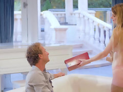 美女, フェラチオ, ヒール, パンティ, 靴, ストッキング, 驚き, 妻