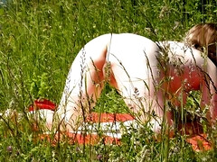 Milf Sexy Woman Sunbathing Naked On River Bank. Wild Beach Nudist. Naked In Public. Ass. Pussy. Pov - River Wild