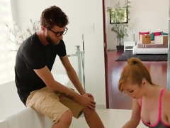 Lauren Phillips blows & titfucks her stepson before a wet shower fuck