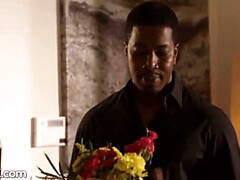 黒人, フェラチオ, チン, バック, 黒人, ハードコア, 三人, オッパイの