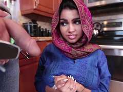 Cutie Arab Brunette teen Ada gets filled of cream inside her pussy