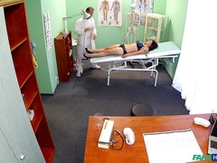 Amateur, Médecin, Léchez, Bureau, Chatte, Uniforme, Voyeur