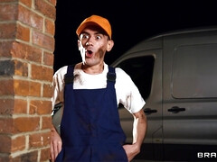 デカチン, フェラチオ, 車, ハードコア, なめる, オマンコ, 現実, 剃毛