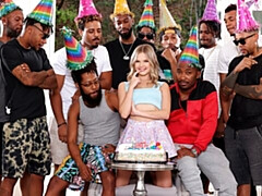 Crazy blowbang interracial fuck session with a cutie Coco Lovelock