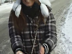 Fantastic girlfriends sex in the snow