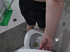 ぽっちゃり, デカパイ, フェティッシュ, 淫乱熟女, 磨き, オッパイの, のぞき, 妻