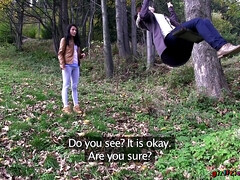 Cul, Tchèque, Lesbienne, Léchez, De plein air, Petite femme, Chatte, Voyeur