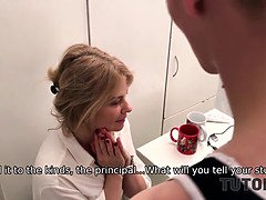 Tutor4k. literature educator blackmailed into sex with devious disciple